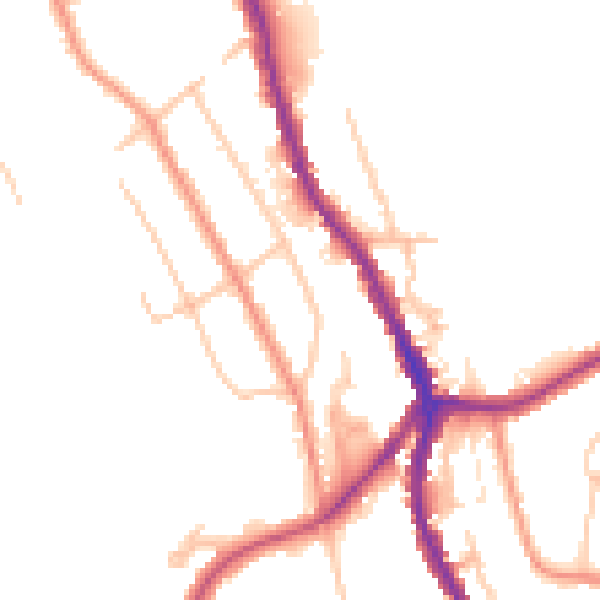 Daytime road noise heatmap for CR3 0DP