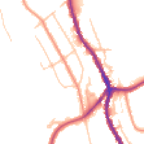 Daytime road noise heatmap for CR3 0DW