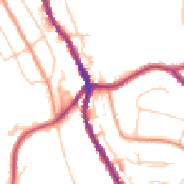 Daytime road noise heatmap for CR3 0DY