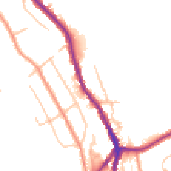Daytime road noise heatmap for CR3 0EG