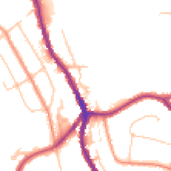 Daytime road noise heatmap for CR3 0HE