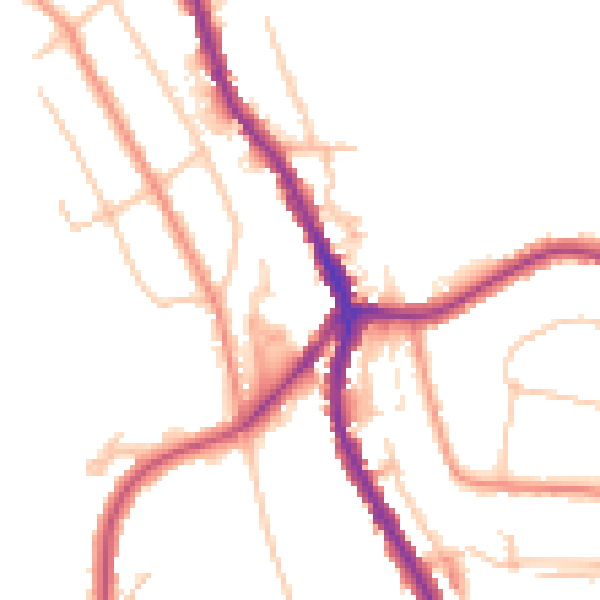 Daytime road noise heatmap for CR3 0HJ