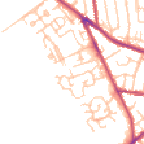 Daytime road noise heatmap for CR3 5AJ