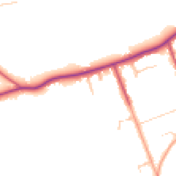 Daytime road noise heatmap for CR3 5BA
