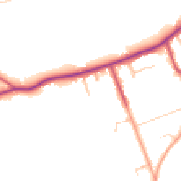Daytime road noise heatmap for CR3 5BB