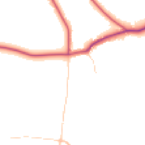 Daytime road noise heatmap for CR3 5BJ