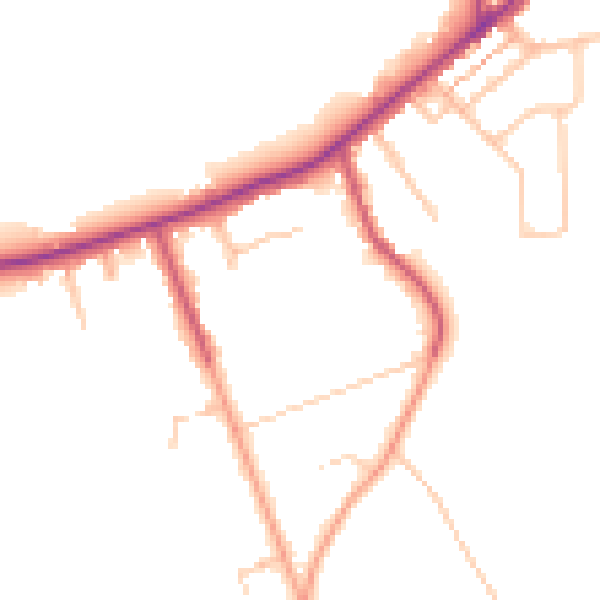 Daytime road noise heatmap for CR3 5DG