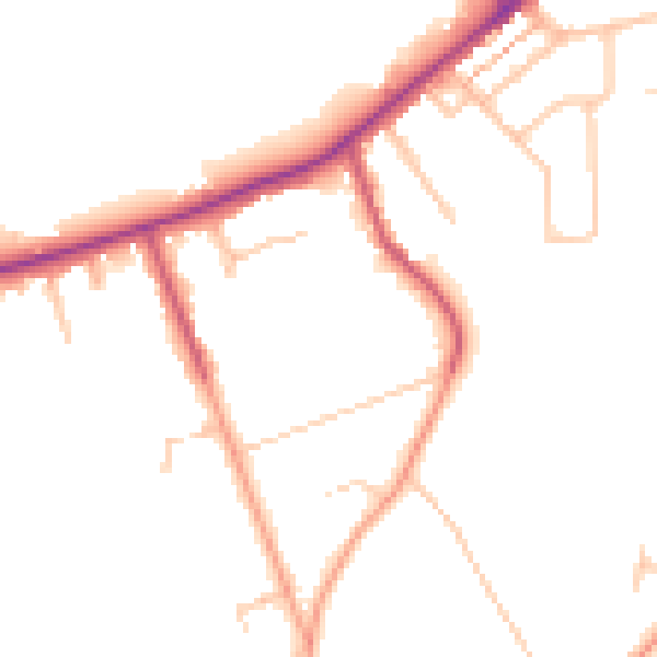 Daytime road noise heatmap for CR3 5DJ