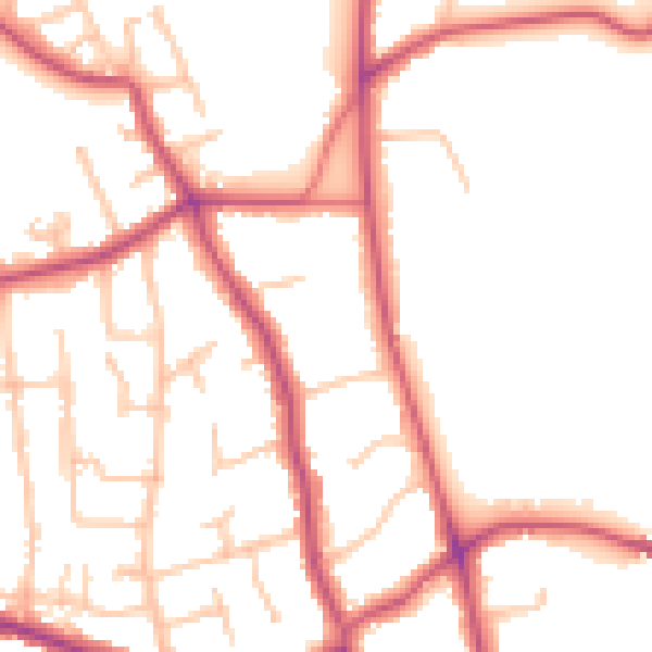Daytime road noise heatmap for CR3 5DZ
