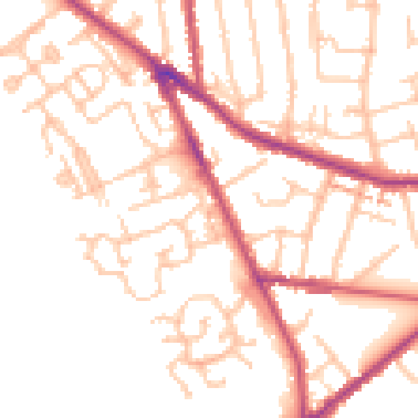 Daytime road noise heatmap for CR3 5GY