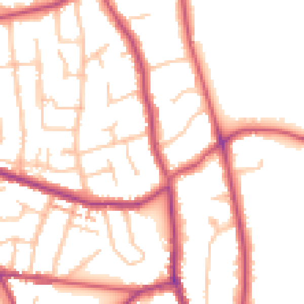 Daytime road noise heatmap for CR3 5HG