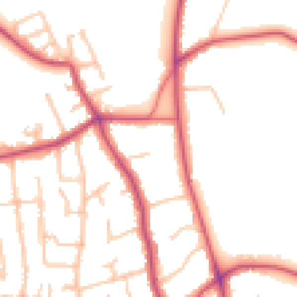 Daytime road noise heatmap for CR3 5HU