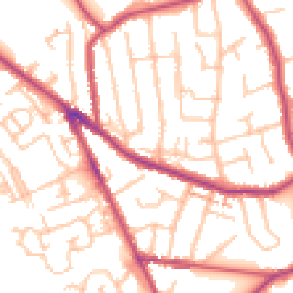 Daytime road noise heatmap for CR3 5LX