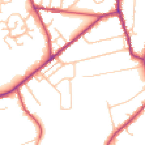 Daytime road noise heatmap for CR3 5RY