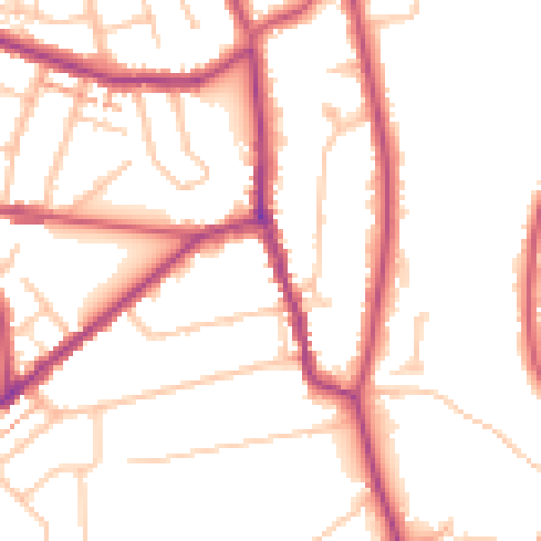 Daytime road noise heatmap for CR3 5UA