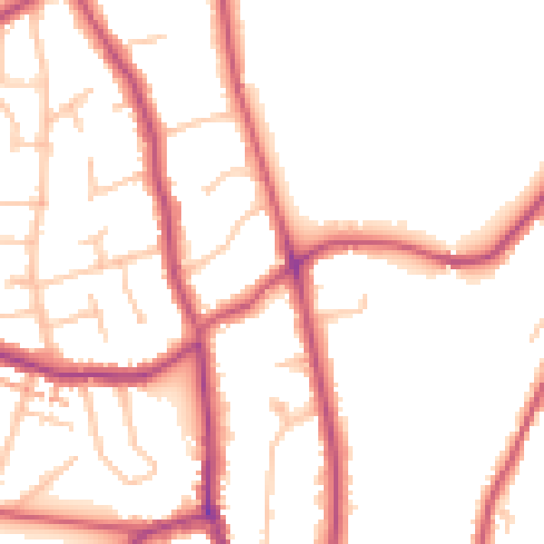 Daytime road noise heatmap for CR3 5UN