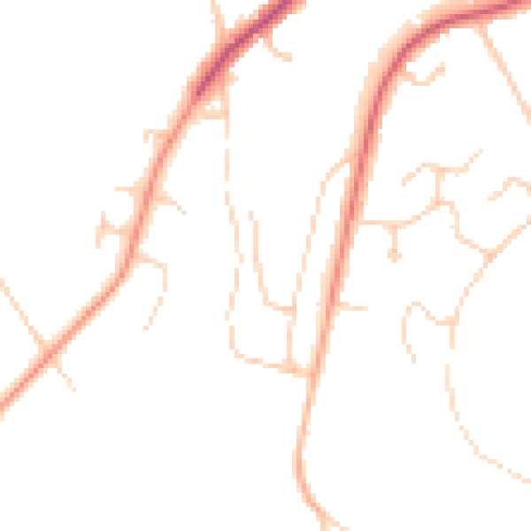 Daytime road noise heatmap for CR3 6BA