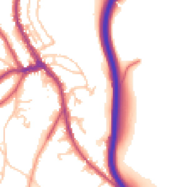 Daytime road noise heatmap for CR3 6DE