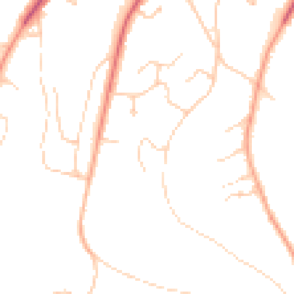 Daytime road noise heatmap for CR3 6DS