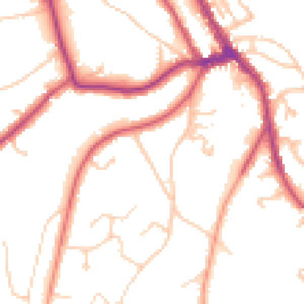Daytime road noise heatmap for CR3 6HW
