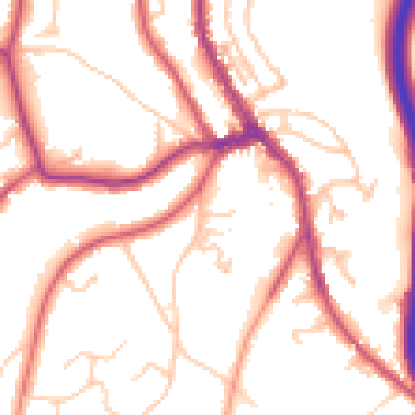 Daytime road noise heatmap for CR3 6JU
