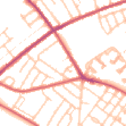 Daytime road noise heatmap for CR4 1BR