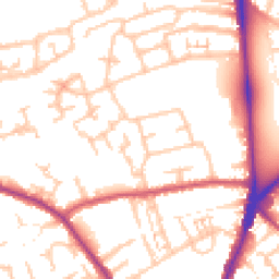 Daytime road noise heatmap for CR4 3JE