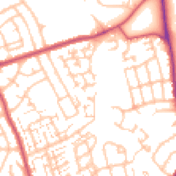 Daytime road noise heatmap for CR4 4AY