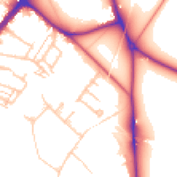 Daytime road noise heatmap for CR4 4LF