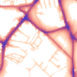 Daytime road noise heatmap for CR4 4LW