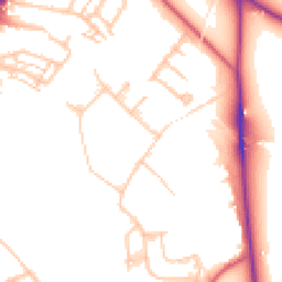 Daytime road noise heatmap for CR4 4NA