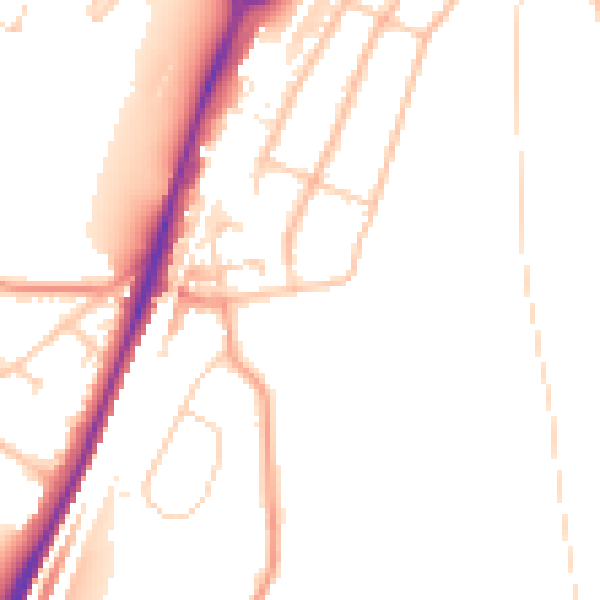Daytime road noise heatmap for CR5 1AD