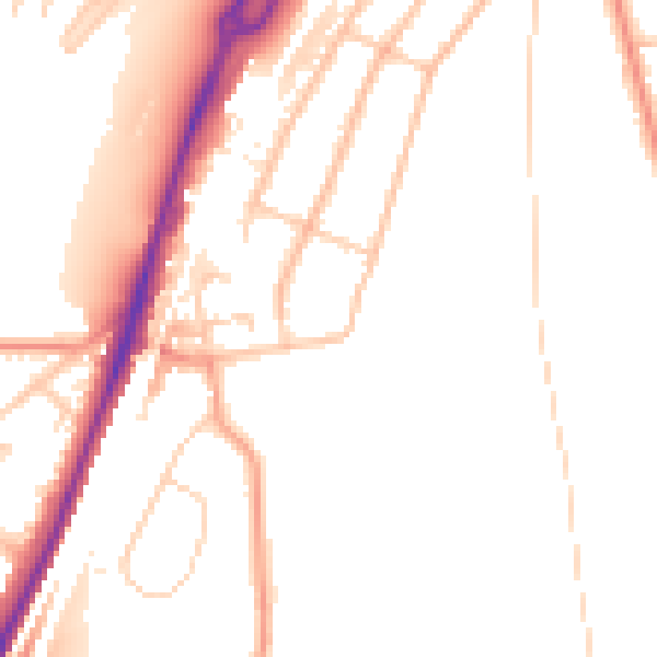 Daytime road noise heatmap for CR5 1AE