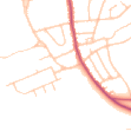 Daytime road noise heatmap for CR5 1BJ