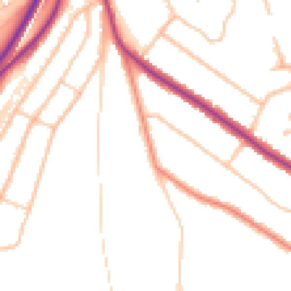 Daytime road noise heatmap for CR5 1DD