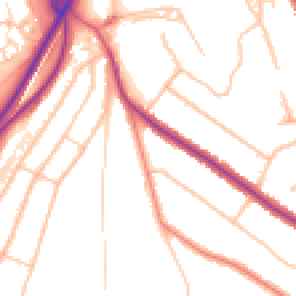 Daytime road noise heatmap for CR5 1DG
