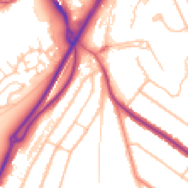 Daytime road noise heatmap for CR5 1RD