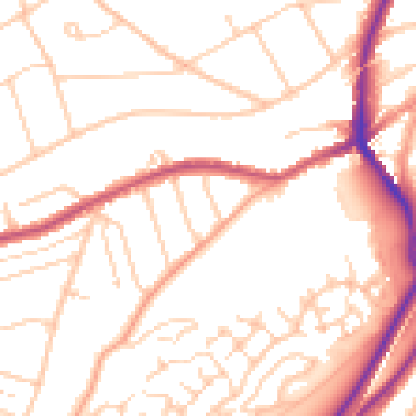 Daytime road noise heatmap for CR5 3BS