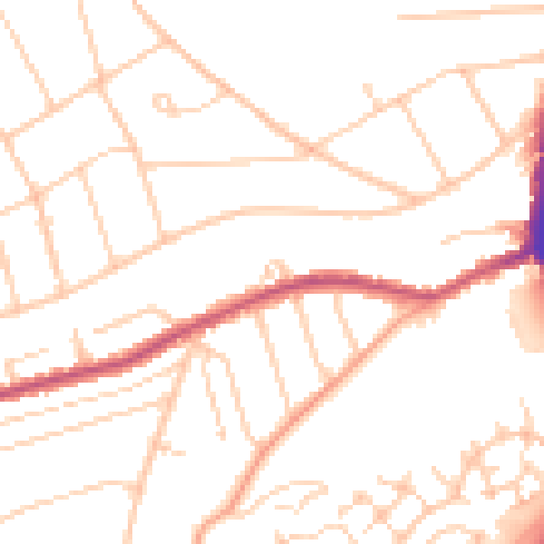 Daytime road noise heatmap for CR5 3BX