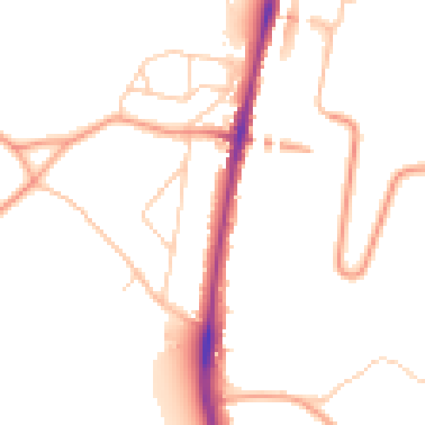Daytime road noise heatmap for CR5 3EF