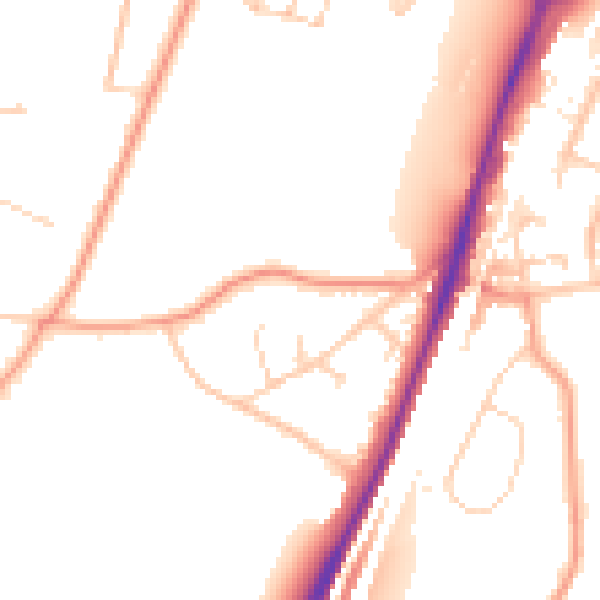 Daytime road noise heatmap for CR5 3LZ