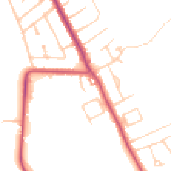 Daytime road noise heatmap for CR6 9AD
