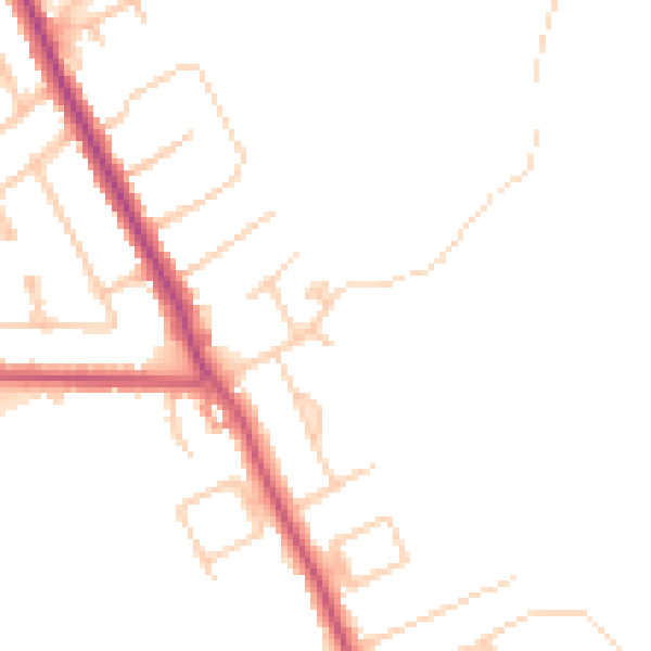 Daytime road noise heatmap for CR6 9AJ
