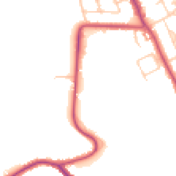 Daytime road noise heatmap for CR6 9AN