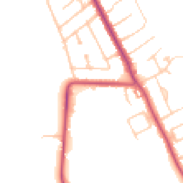 Daytime road noise heatmap for CR6 9AP