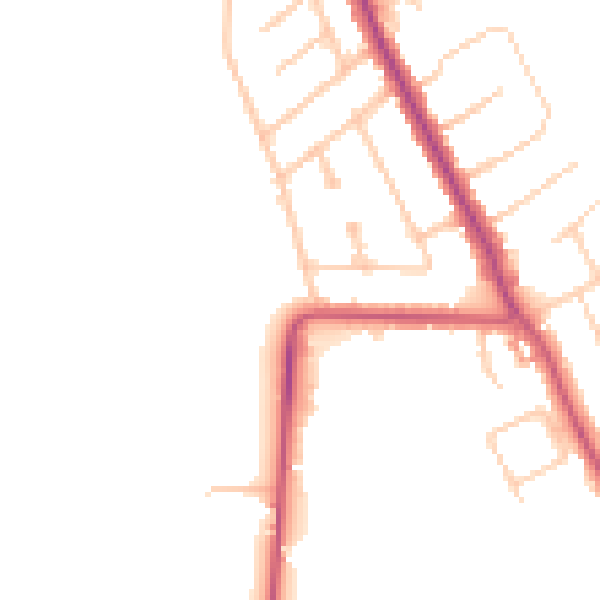 Daytime road noise heatmap for CR6 9AU