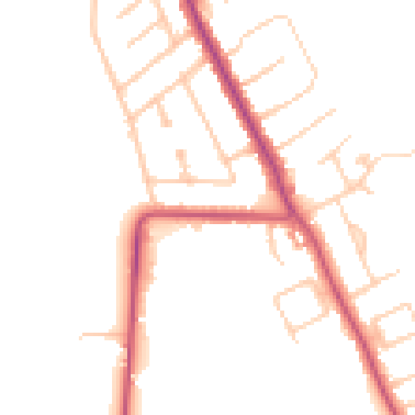 Daytime road noise heatmap for CR6 9AW