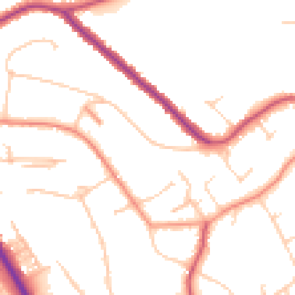 Daytime road noise heatmap for CR6 9BA