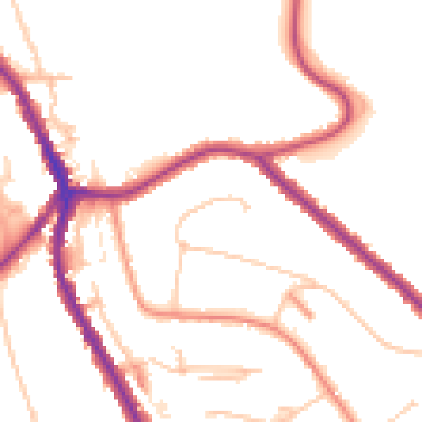 Daytime road noise heatmap for CR6 9BD