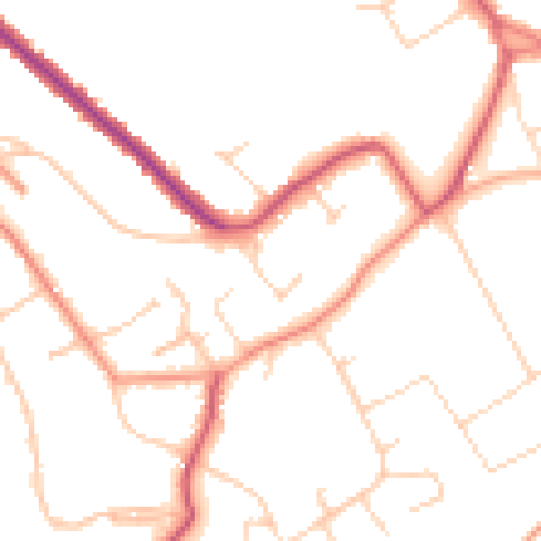 Daytime road noise heatmap for CR6 9BP